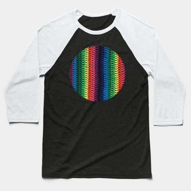 Rainbow crochet Baseball T-Shirt by Bwiselizzy